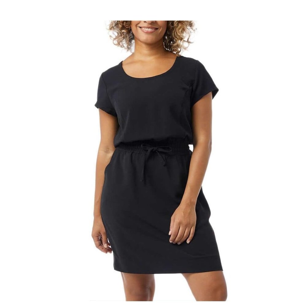 NWT 32 Degrees Cool Women's Soft Twill Drawstring Dress Black Size M $65 11HL372